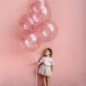 Связка из 5 розовых шаров - пузырей