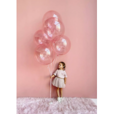 Связка из 5 розовых шаров - пузырей в Новосибирске