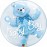 Шар BUBBLE 24" (61 см) Мишка голубой